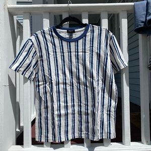 Mens forever 21 pocket striped tshirt in blue/white